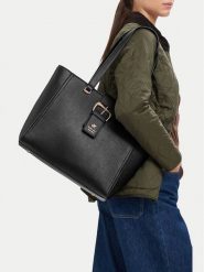 Beverly Hills Polo Club Torebka CEO-BHPC-C-005-10 Czarny. Czarne shopper bag Beverly Hills Polo Club, ze skóry, bez dodatków. Za 229.99 zł.