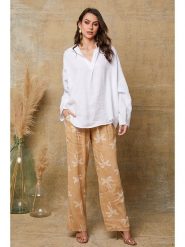 Fleur de Lin Lniana bluzka "Dola" w kolorze białym rozmiar: XL. Białe bluzki damskie Fleur de Lin, xl, bez wzorów, ze lnu, bez kołnierzyka, bez ramiączek. Za 143.99 zł.