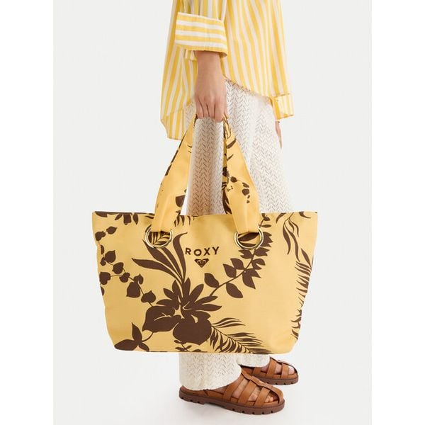 Torebka Roxy. Żółte shopper bag Roxy, bez wzorów, bez dodatków. Za 119.99 zł.