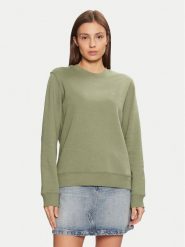 Tommy Jeans Bluza DW0DW19959 Zielony Regular Fit. Zielone bluzy damskie Tommy Jeans, xs, bez wzorów, z bawełny, bez kaptura. W wyprzedaży za 199.99 zł.
