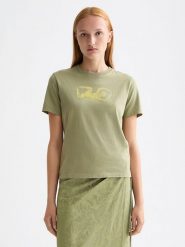 Scotch & Soda Koszulka w kolorze khaki rozmiar: S. Brązowe bluzki damskie Scotch & Soda, s, bez wzorów, z bawełny, bez kołnierzyka, bez ramiączek. Za 73.95 zł.