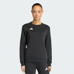 Bluza Entrada26. Czarne bluzy damskie Adidas, l, z aplikacjami, z bawełny, bez kaptura. Za 134.99 zł.