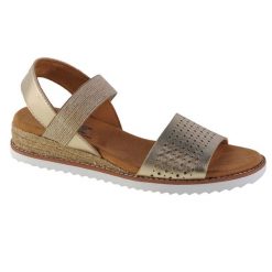 Sandały do chodzenia damskie, Skechers Desert Kiss. Żółte sandały damskie Skechers, bez wzorów, bez obcasa, bez zapięcia. Za 149.99 zł.