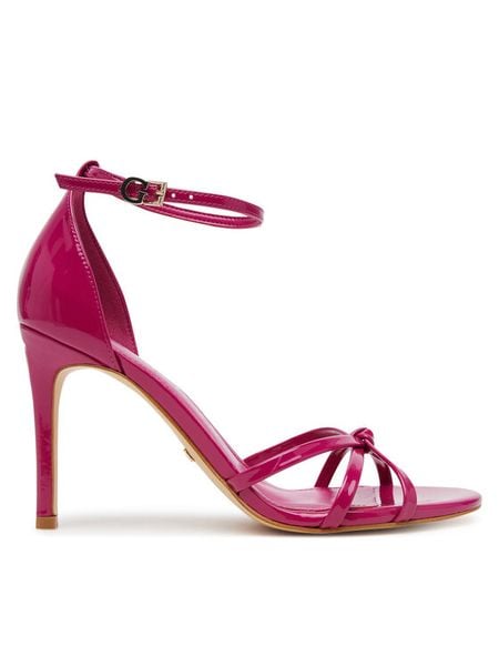 Guess Sandały FLJSPR PAF03 Różowy. Czerwone sandały damskie Guess, z aplikacjami, ze skóry, bez obcasa, na szpilce, bez zapięcia. Za 489.99 zł.