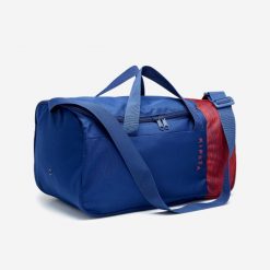 Torba sportowa Kipsta Essential 20 l. Fioletowe torby sportowe Decathlon, bez wzorów, z materiału. Za 34.99 zł.