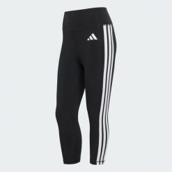 Legginsy 3/4 Optime Essentials Workout 3-Stripes. Białe legginsy damskie Adidas, bez wzorów. Za 179.00 zł.