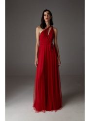 Ceylan Sukienka w kolorze czerwonym rozmiar: 34-44. Czerwone sukienki damskie Ceylan, bez wzorów, bez ramiączek. Za 264.15 zł.