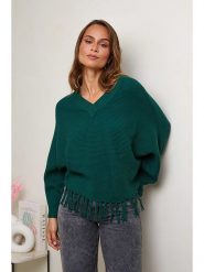 Soft Cashmere Sweter w kolorze zielonym rozmiar: 38/40. Zielone swetry klasyczne damskie Soft Cashmere, ze splotem, bez kołnierzyka. Za 155.95 zł.