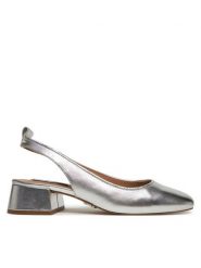 Steve Madden Sandały Smitten s SM11003213 Srebrny. Szare sandały damskie Steve Madden, bez wzorów, ze skóry, bez obcasa, na słupku, bez zapięcia. Za 399.99 zł.
