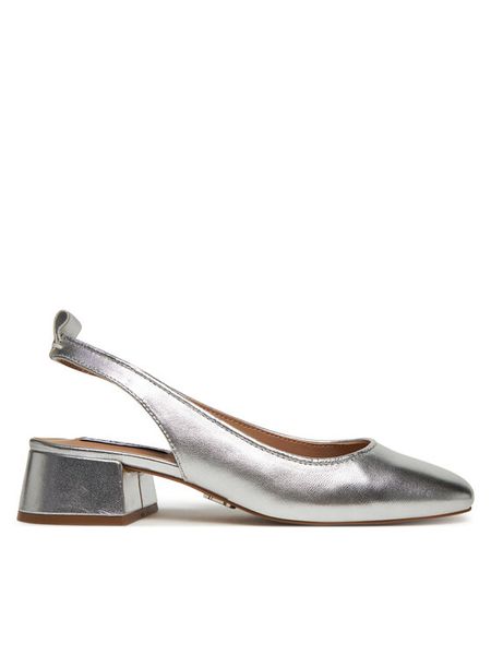 Steve Madden Czółenka Smitten s SM11003213 Srebrny. Szare czółenka damskie Steve Madden, bez wzorów, ze skóry, bez obcasa. Za 319.99 zł.