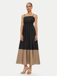 ViCOLO Sukienka letnia TB2499 Czarny Regular Fit. Czarne sukienki damskie ViCOLO, bez wzorów, z bawełny, bez ramiączek. Za 249.99 zł.