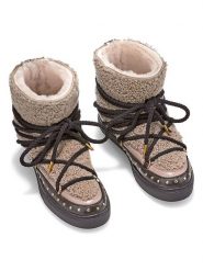 INUIKII Botki zimowe "Curly Rock" w kolorze brązowym rozmiar: 37. Brązowe botki damskie Inuikii, na zimę, z materiału, rockowe, bez obcasa, bez zapięcia. Za 1,093.00 zł.