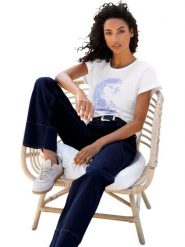 Heine Koszulka w kolorze białym rozmiar: 50. Białe bluzki damskie Heine, bez wzorów, bez kołnierzyka, bez ramiączek. Za 56.99 zł.