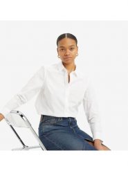 Levi's Koszula w kolorze białym rozmiar: M. Białe koszule damskie Levi's, m, bez wzorów, z bawełny, bez kołnierzyka, bez ramiączek. Za 99.95 zł.