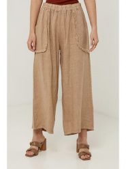 Rodier Lin Lniane spodnie w kolorze karmelowym rozmiar: M/L. Brązowe spodnie materiałowe damskie Rodier Lin, bez wzorów, ze lnu. Za 151.90 zł.