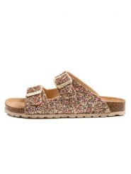 Billowy Klapki w kolorze złotym rozmiar: 42. Żółte klapki damskie Billowy, bez wzorów, z otwartym noskiem, bez obcasa, bez zapięcia. Za 101.47 zł.