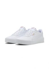 Tenisówki Puma Model Carina 3.0. Białe trampki damskie Puma, bez wzorów, z materiału, bez zapięcia. Za 258.50 zł.