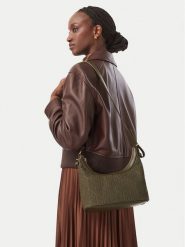 Calvin Klein Torebka Emblem Aop Sueded Shoulder Bag LV04F3880G Zielony ciemny. Zielone torebki klasyczne damskie Calvin Klein, ze skóry, bez dodatków. Za 529.99 zł.