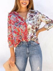 Milan Kiss Bluzka ze wzorem rozmiar: M. Bluzki damskie Milan Kiss, m, bez wzorów, bez kołnierzyka, bez ramiączek. Za 177.95 zł.