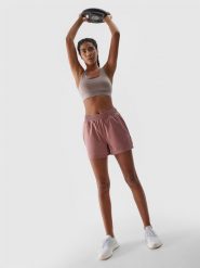 4F Spodenki treningowe szybkoschnące damskie - jasny róż S. Czerwone spodenki sportowe damskie 4F, l, bez wzorów, z dzianiny, z podwyższonym stanem, do biegania. W wyprzedaży za 49.99 zł.