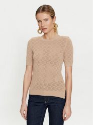 Guess Sweter Belle W4GR15 Z36O0 Beżowy Regular Fit. Brązowe swetry klasyczne damskie Guess, s, z syntetyku, bez kołnierzyka. Za 379.99 zł.