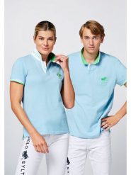 Polo Sylt Koszulka polo w kolorze błękitnym rozmiar: L. Niebieskie bluzki damskie Polo Sylt, l, bez wzorów, bez kołnierzyka, bez ramiączek. Za 109.78 zł.