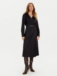 Liu Jo Sukienka codzienna WF4048 T3764 Czarny Regular Fit. Czarne sukienki damskie Liu Jo, bez wzorów, z wiskozy, bez ramiączek. Za 459.99 zł.