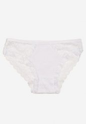 Białe Koronkowe Majtki Figi z Bawełny Nikella. Białe figi Born2be, bez wzorów, z bawełny. Za 4.99 zł.