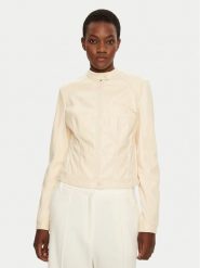 Guess Kurtka skórzana W4YL04 WE480 Écru Regular Fit. Kurtki damskie Guess, xl, z aplikacjami, ze skóry, bez kaptura. Za 419.99 zł.