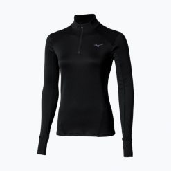 Bluza do biegania damska Mizuno Active Warm Half Zip. Czarne bluzy damskie Mizuno, s, bez wzorów, z elastanu, bez kaptura. Za 179.99 zł.