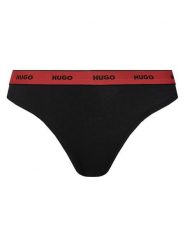 HUGO Stringi 50545700 Czarny. Czarne stringi Hugo, bez wzorów, z bawełny. Za 59.99 zł.