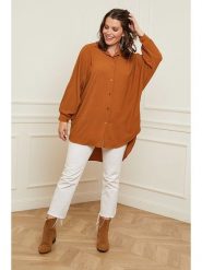Curvy Lady Koszula w kolorze jasnobrązowym rozmiar: 48/50. Brązowe koszule damskie Curvy Lady, bez wzorów, klasyczne, bez kołnierzyka, bez ramiączek. Za 109.78 zł.
