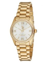 U.S. Polo Assn. Zegarek kwarcowy w kolorze złoto-kremowym rozmiar: onesize. Białe, analogowe zegarki damskie U.S. Polo Assn., metalowe. Za 217.99 zł.