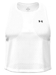 Under Armour Top sportowy w kolorze białym rozmiar: XL. Białe koszulki sportowe damskie Under Armour, xl, bez wzorów, z materiału, bez ramiączek, outdoorowe. Za 69.99 zł.