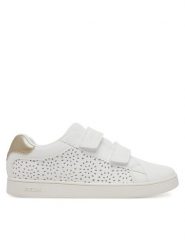 Geox Sneakersy J Eclyper J55LRA 000BC C0588 D Biały. Białe buty sportowe dziewczęce Geox, ze skóry, bez zapięcia. Za 199.99 zł.