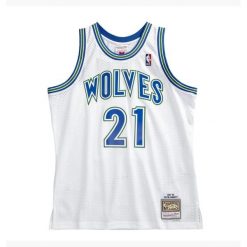 Koszulka NBA Minnesota Timberwolves Kevin Garnett. Białe koszulki damskie Mitchell & Ness, bez wzorów, bez kołnierzyka, bez ramiączek. Za 517.00 zł.