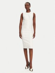 Elisabetta Franchi Sukienka koktajlowa AB76252E2 360 Biały Slim Fit. Białe sukienki damskie Elisabetta Franchi, bez wzorów, z wiskozy, wizytowe, bez ramiączek. Za 2,579.00 zł.
