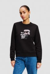 KARL LAGERFELD Czarna bluza z cyrkoniami Ikon Rs Duo. Czarne bluzy damskie KARL LAGERFELD, s, bez wzorów, bez kaptura. W wyprzedaży za 639.99 zł.