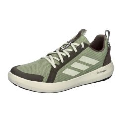 Buty trekkingowe adidas Terrex Boat. Zielone obuwie trekkingowe damskie Adidas, z meshu, bez zapięcia. Za 352.90 zł.