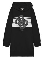 Guess Sukienka codzienna J5YK04 KA6R4 Czarny Regular Fit. Czarne sukienki dziewczęce Guess, z aplikacjami, z bawełny, bez ramiączek, proste. Za 169.99 zł.