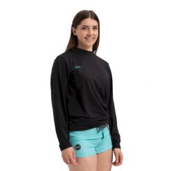 Koszulka Jobe Rashguard unisex z długim rękawem luźna czarna r. M. Czarne bluzki damskie JOBE, m, bez wzorów, sportowe, bez kołnierzyka, bez ramiączek. Za 199.00 zł.
