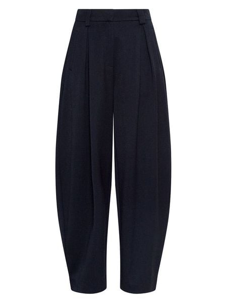 MOSS COPENHAGEN Spodnie "Mynthe" w kolorze granatowym rozmiar: L. Niebieskie spodnie materiałowe damskie Moss Copenhagen, bez wzorów, z materiału. Za 197.17 zł.