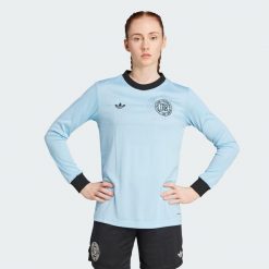 Koszulka Germany Anniversary Long Sleeve. Czarne bluzki damskie Adidas, xl, bez wzorów, z materiału, sportowe, bez kołnierzyka, bez ramiączek. Za 499.00 zł.