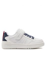 Geox Sneakersy J Washiba Boy J45LQA 05411 C0899 S Biały. Białe buty sportowe chłopięce Geox, ze skóry, bez zapięcia. Za 149.99 zł.