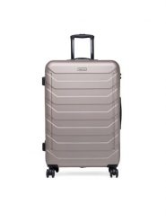 GINO ROSSI Walizka duża CEO-GIN-L-002-05-GOLD Złoty. Żółte walizki Gino Rossi, bez wzorów, z materiału, duże. Za 299.99 zł.