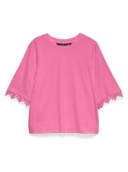 Vero Moda Koszulka w kolorze różowym rozmiar: M. Różowe bluzki damskie Vero Moda, m, bez wzorów, z bawełny, bez kołnierzyka, bez ramiączek. Za 93.94 zł.