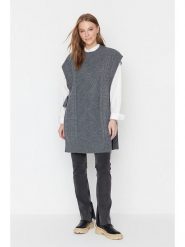 Trendyol Sweter w kolorze szarym rozmiar: L/XL. Szare swetry klasyczne damskie Trendyol, l, ze splotem, bez kołnierzyka. Za 60.99 zł.