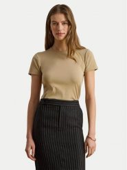 LAUREN RALPH LAUREN T-Shirt Alli 200807563053 Beżowy Regular Fit. Brązowe t-shirty damskie Lauren Ralph Lauren, l, bez wzorów, z bawełny, bez kołnierzyka. Za 289.99 zł.