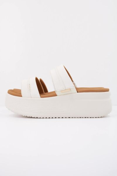 Sandały HEY DUDE AUSTIN SLIDE CLASSIC Biały. Białe sandały damskie Hey dude, bez wzorów, z tkaniny, bez obcasa, bez zapięcia. Za 204.99 zł.