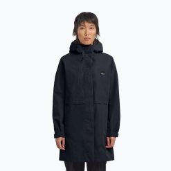 Płaszcz przeciwdeszczowy damski Jack Wolfskin Terraview 2L. Niebieskie płaszcze damskie Jack Wolfskin, l, bez wzorów, bez kaptura. Za 709.99 zł.